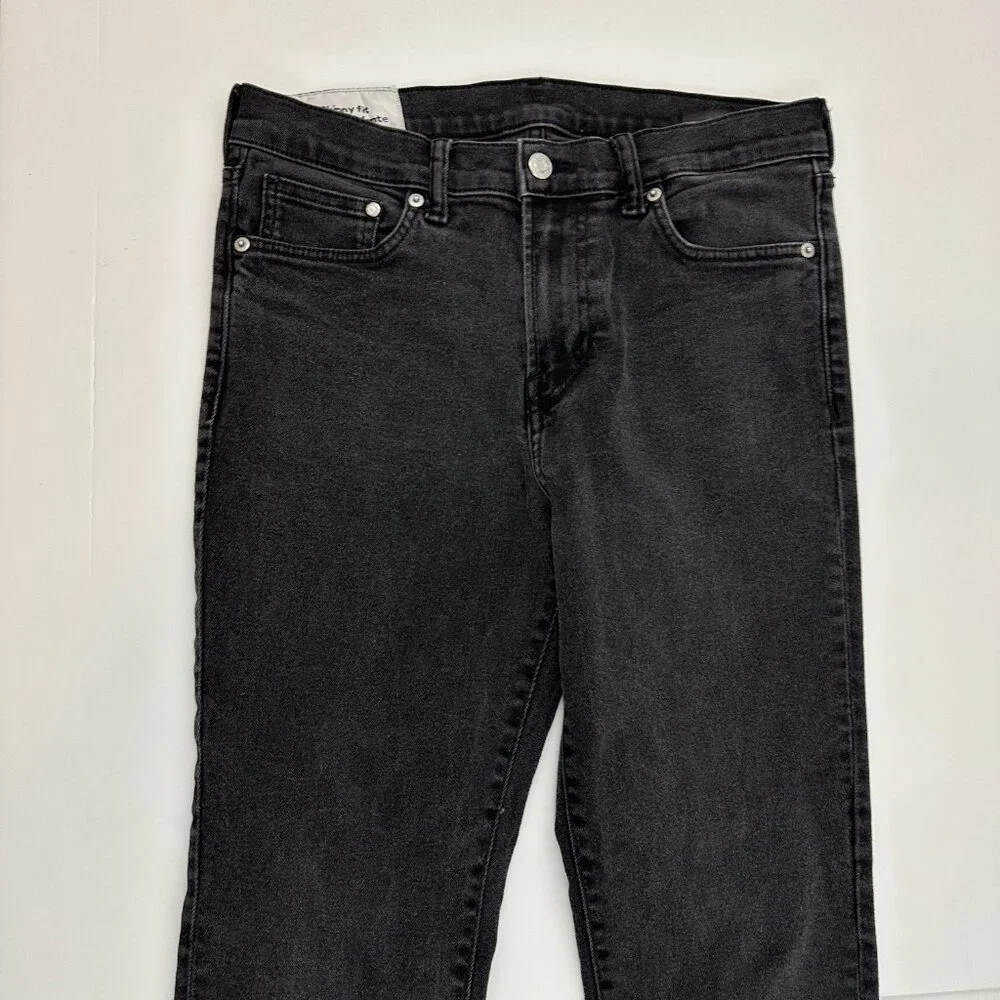 &Denim Skinny Fit Men's size 32x32 Black Denim‎ Jeans